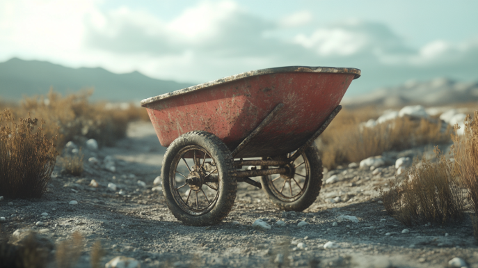 True Temper 4-Cu Ft 4 Wheel Poly Wheelbarrow